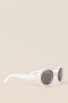 Francesca's Charlee Retro Round Sunglasses - White