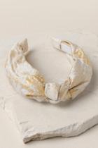 Francesca's Tatum Lurex Brocade Headband In Ivory - Ivory