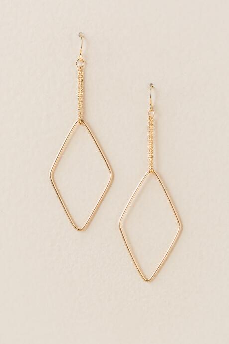 Francesca's Saniya Chain Diamond Drop Earring - Gold