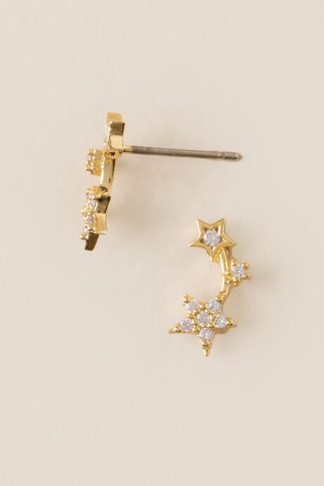 Francesca's Shooting Star Crawler Stud Earring - Crystal