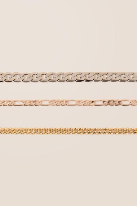 Francesca's Lindsey Mixed Plating Chain Anklet Set - Mixed Plating