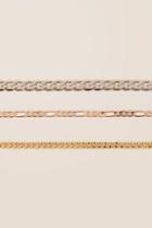 Francesca's Lindsey Mixed Plating Chain Anklet Set - Mixed Plating