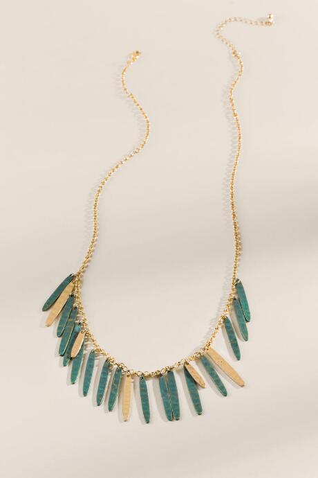 Francesca's Malanie Patina Necklace - Turquoise