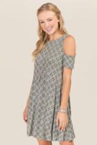 Alya Ellis Cold Shoulder Medallion Knit Dress - Dark Olive