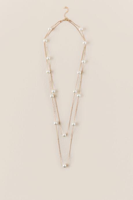 Francesca's Libby Pearl Station Necklace - Pearl