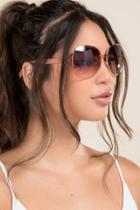 Francesca's Rosy Sunglasses - Rose/gold