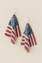 Francesca's American Flag Mesh Chandelier Earring - Multi