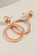 Francesca's Erin Circle Drop Earrings - Gold