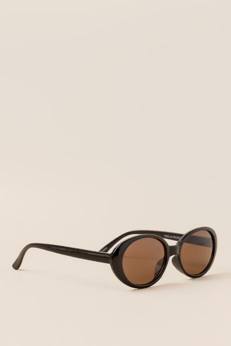 Francesca's Posey Mini Rounded Sunglasses - Black