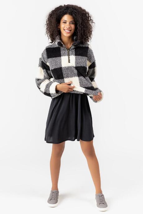 Francesca's Lou Buffalo Half Zip Jacket - Black