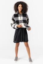 Francesca's Lou Buffalo Half Zip Jacket - Black