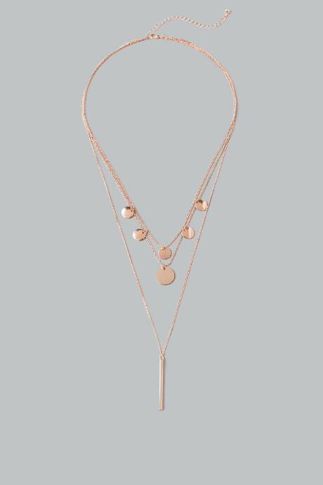 Francesca's Kinsey Layered Necklace - Rose/gold