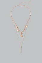 Francesca's Kinsey Layered Necklace - Rose/gold