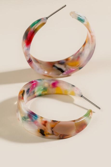 Francesca's Addison Acetate Hoop Earrings - Multi