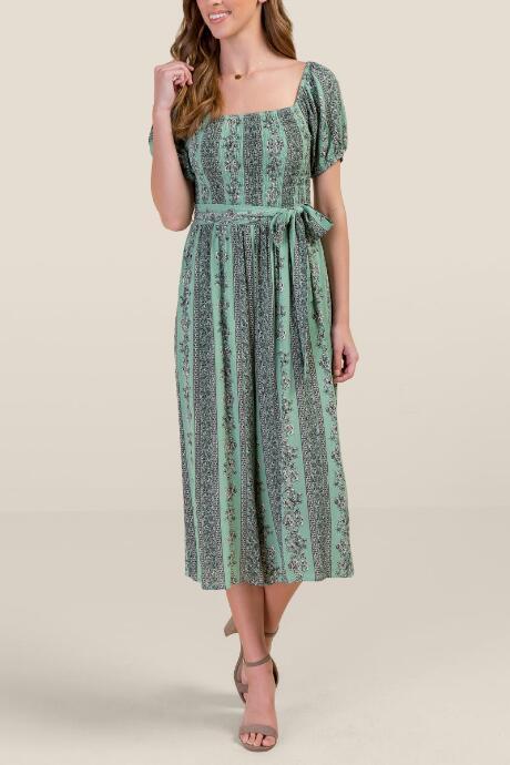 Francesca's Leila Smock Top Jumpsuit - Moss
