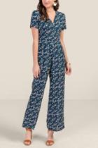 Francesca's Adeline Floral Jumpsuit - Pine