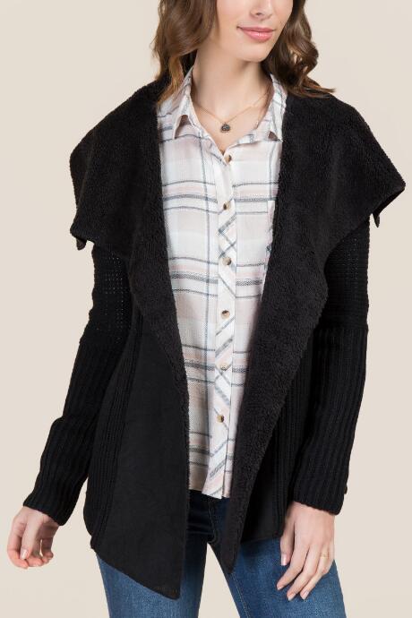Alya Kaylene Shearling Sweater - Black