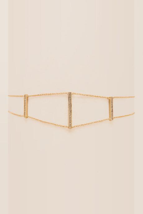 Francesca's Audrina Linked Bars Choker - Gold