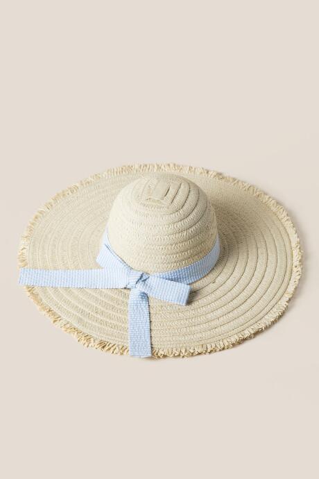 Francescas Callista Seersucker Floppy Hat - Natural