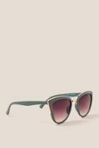 Francesca's Brenda Cat Eye Glasses - Teal