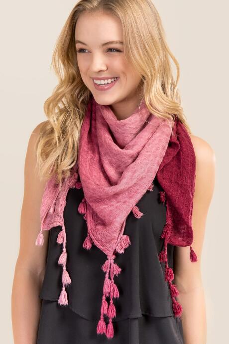 Francesca's Tinsley Ombre Square Scarf - Mauve