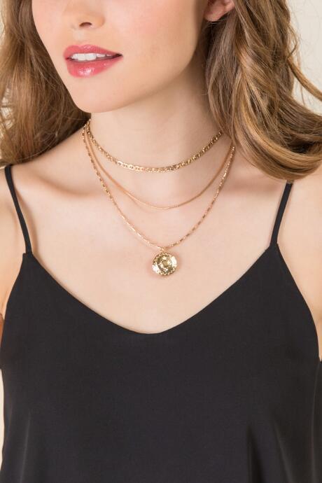 Francesca Inchess Adalynn Layered Locket Choker - Gold
