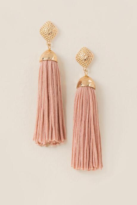 Francesca's Kyla Tassel Earrings - Mauve