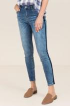 Harper Mid Rise Contrast Shadow Jeans - Medium Wash