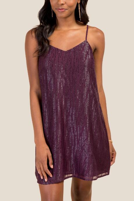 Francesca Inchess Zelda Shine Slip Dress - Purple
