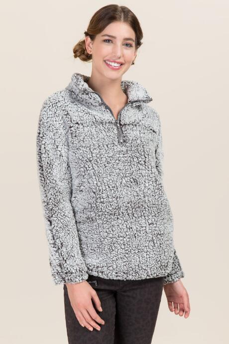 Blue Rain Bristyn Half Zip Wubby Pullover - Black