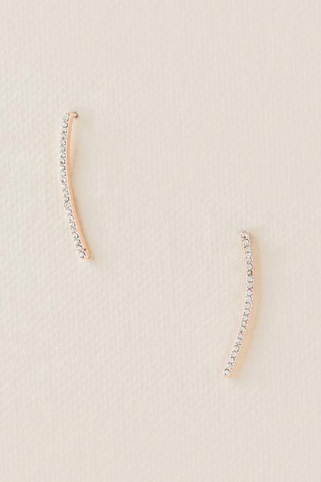 Francesca's Aubry Curved Ear Crawler - Rose/gold