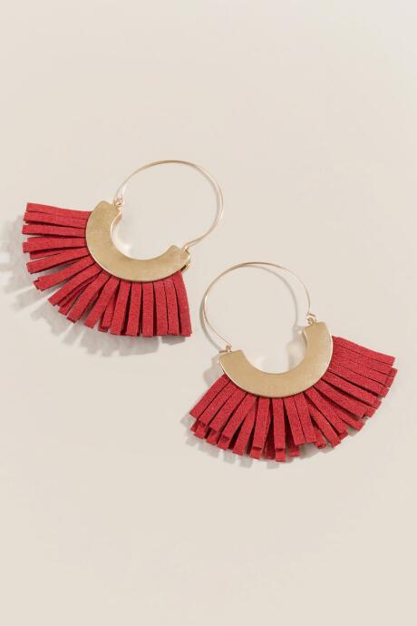 Francesca's Lexi Fringe Drop Earrings - Cinnamon