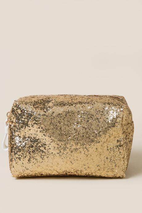 Francesca's Candace Sequin Cosmetic Pouch - Gold