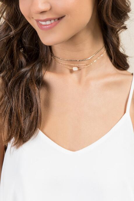 Francesca's Lolita Opal Choker Set - Gold