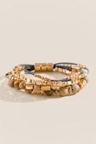 Francesca's Amberly Five Strand Beaded Bracelet - Gray