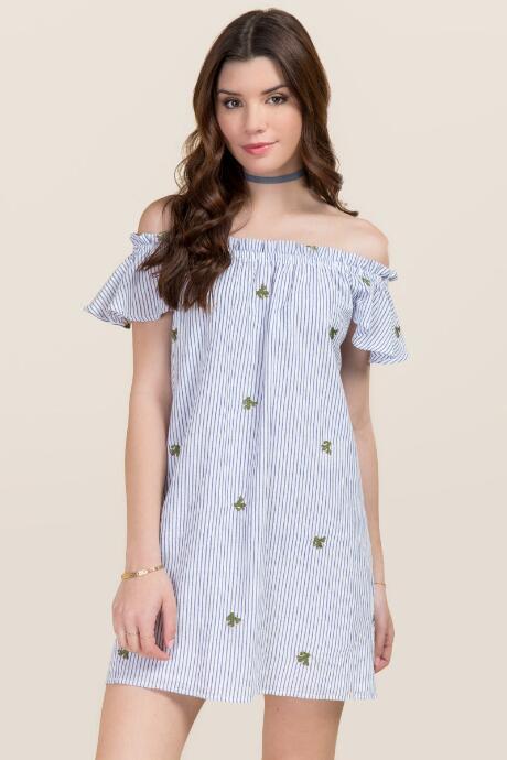 Blue Rain Landan Stripe Shift Dress - Oxford Blue