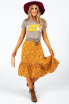 Francesca's Flower Child Tee - Gray