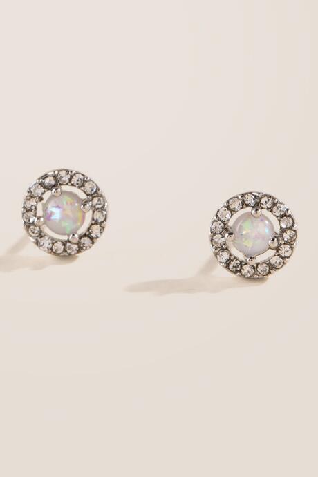 Francesca's Kari Opal Stud Earrings - Iridescent