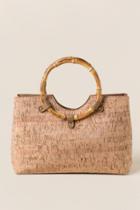 Francesca's Narelle Bamboo Handle Satchel - Natural