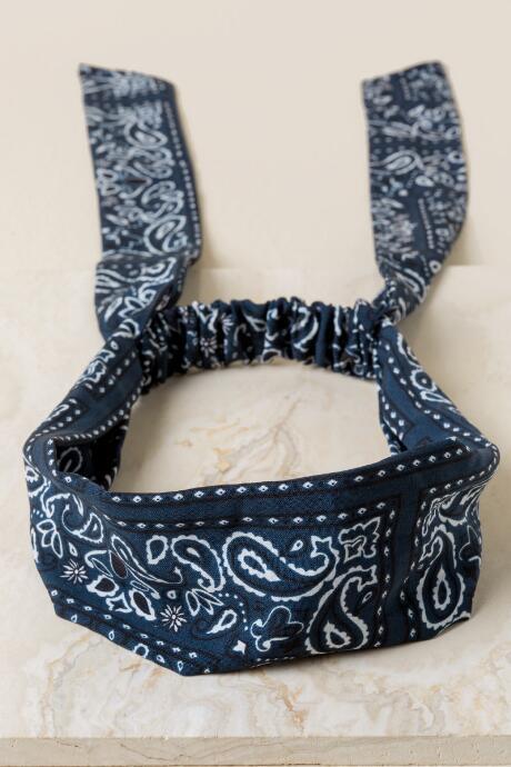 Francesca's Raina Bandana Headwrap - Navy