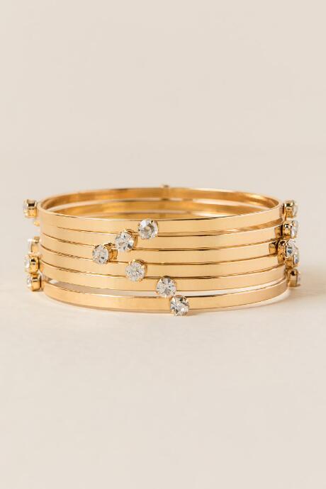 Francesca's Ava Bangle Bracelet Set - Gold