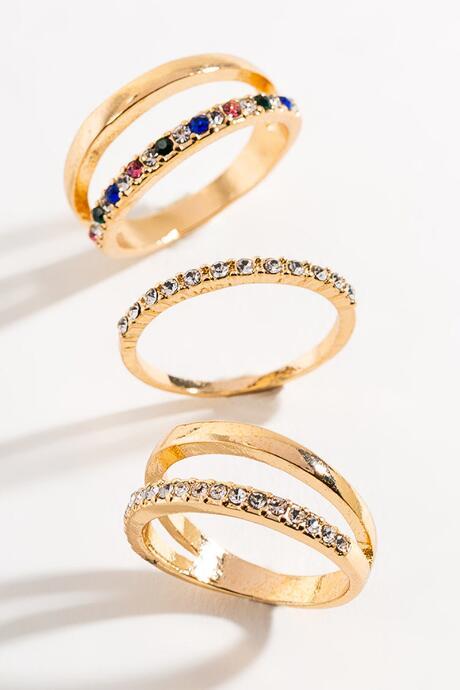 Francesca's Gabby Pav Ring Set - Multi