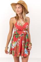Everly Paloma Tropical Dress - Red