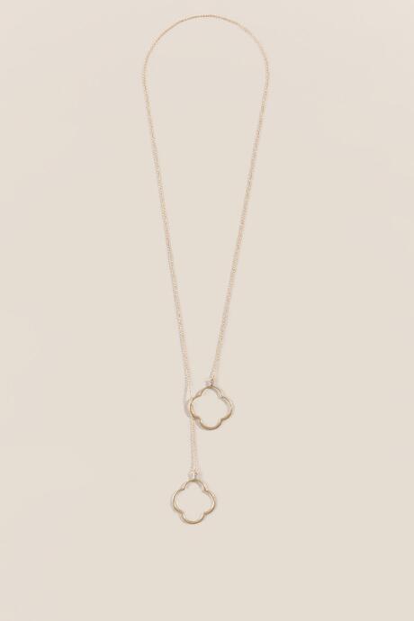 Francesca's Barbara Double Clover Necklace - Gold