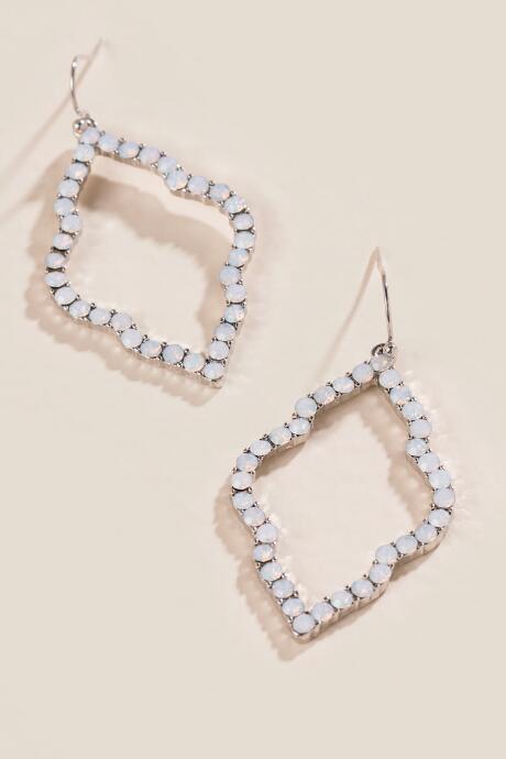 Francesca's Tibby Pave Opal Earrings - Light Blue