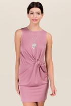 Alya Calla Knotted Shift Dress - Mauve