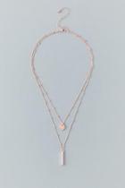 Francesca's Pam Double Layered Necklace - Rose/gold