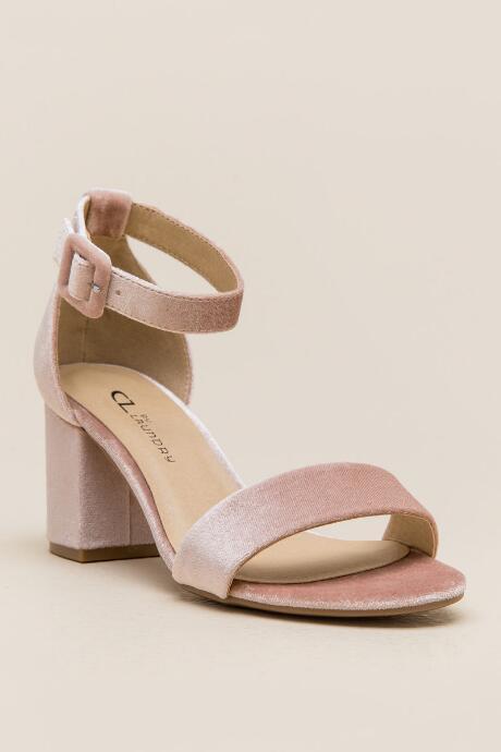 Cl By Laundry Jody Velvet Block Heel - Pale Pink