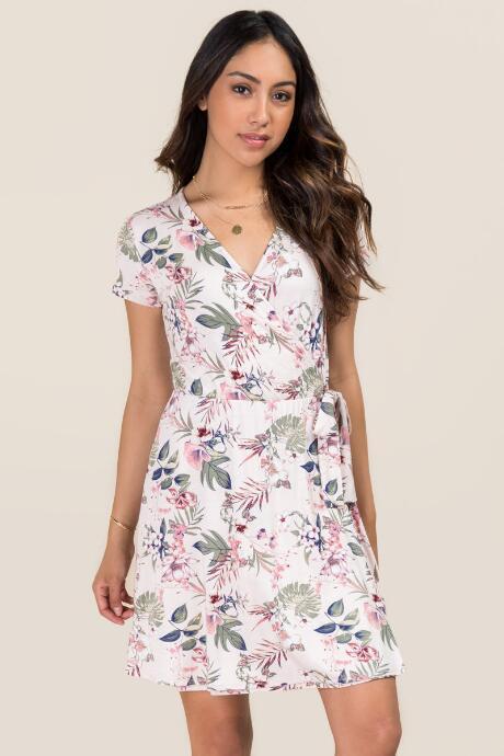 Alya Darla Floral Wrap Dress - Pink