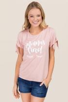 Alya Mama's Tired Tie Sleeve Cupro Tee - Mauve